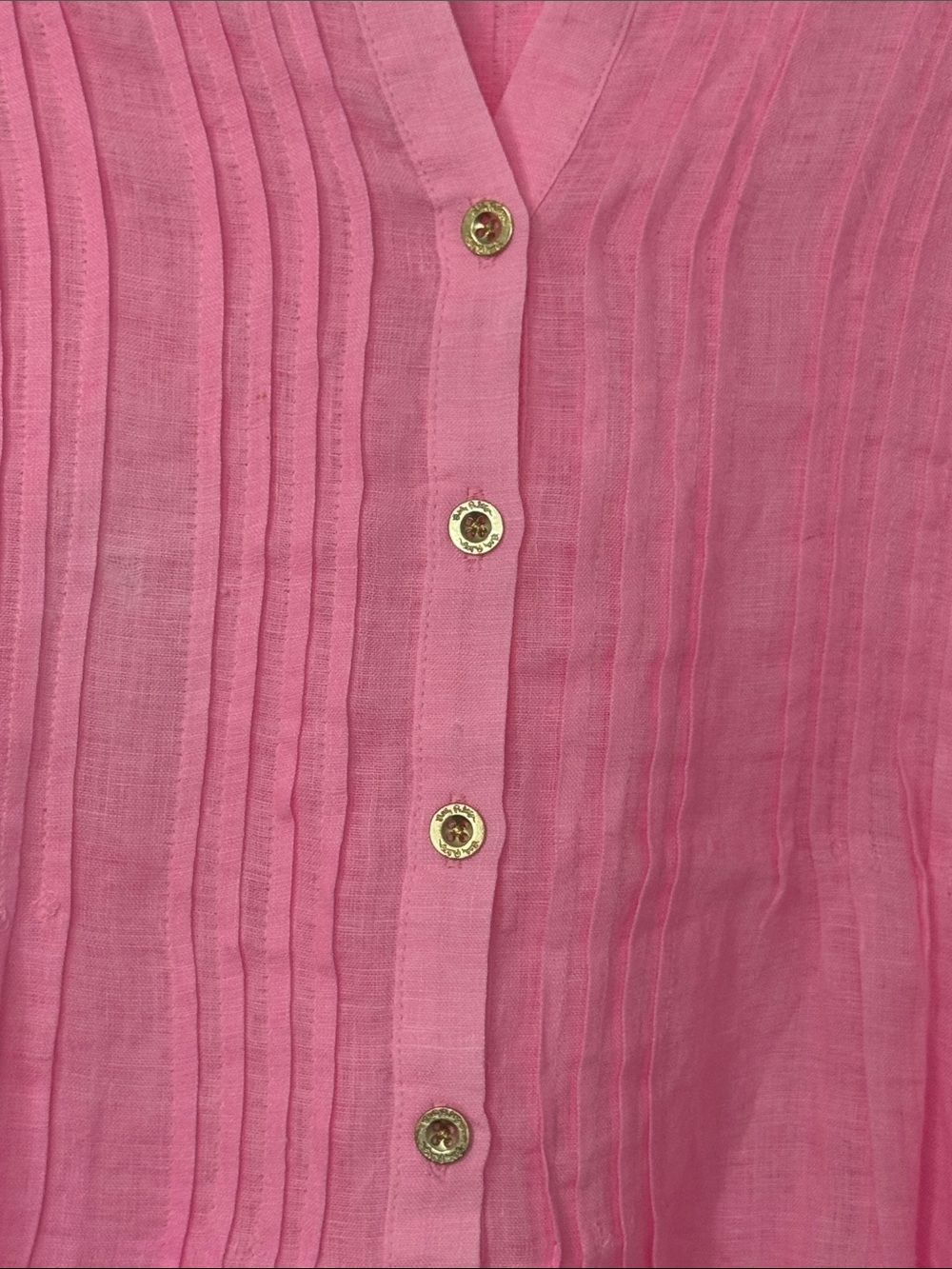 Lilly Pulitzer Pink Women's Pintuck Tunic Top Size XL - Picture 3 of 4